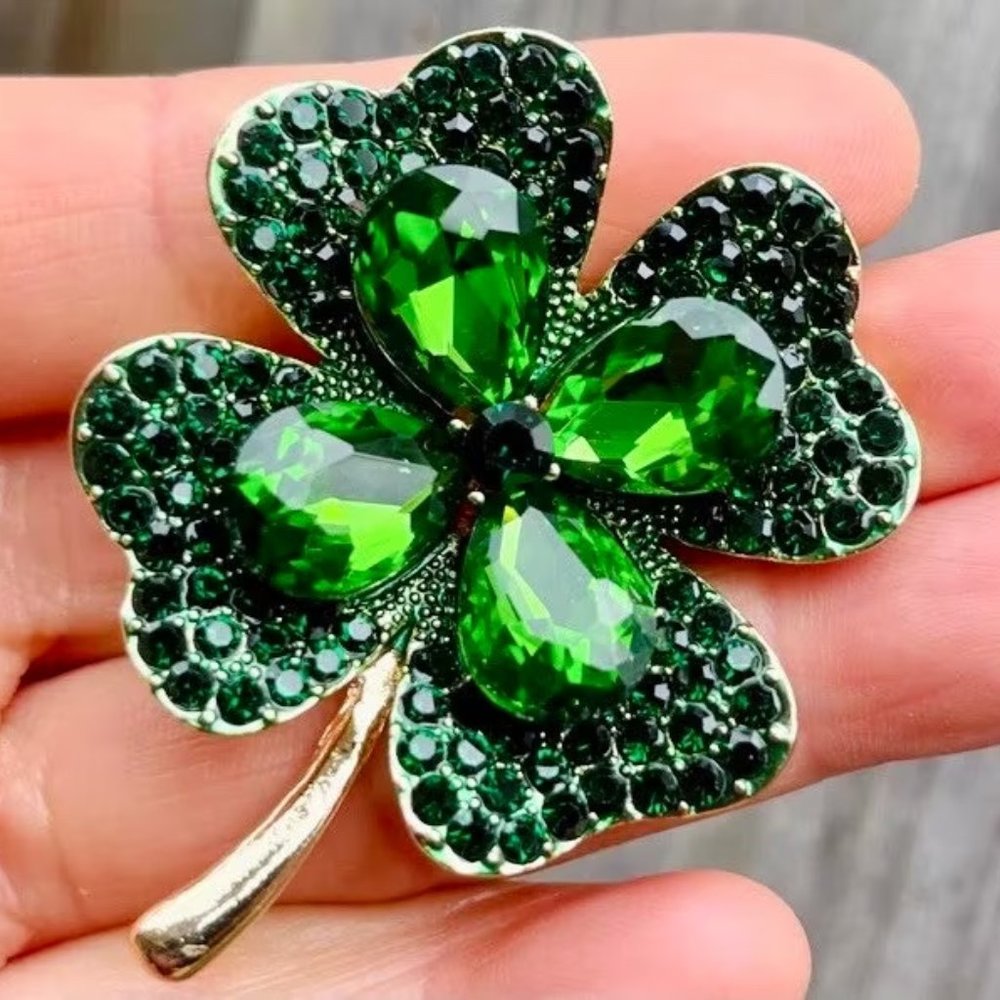 Four leaf clover brooch Shamrock Pin